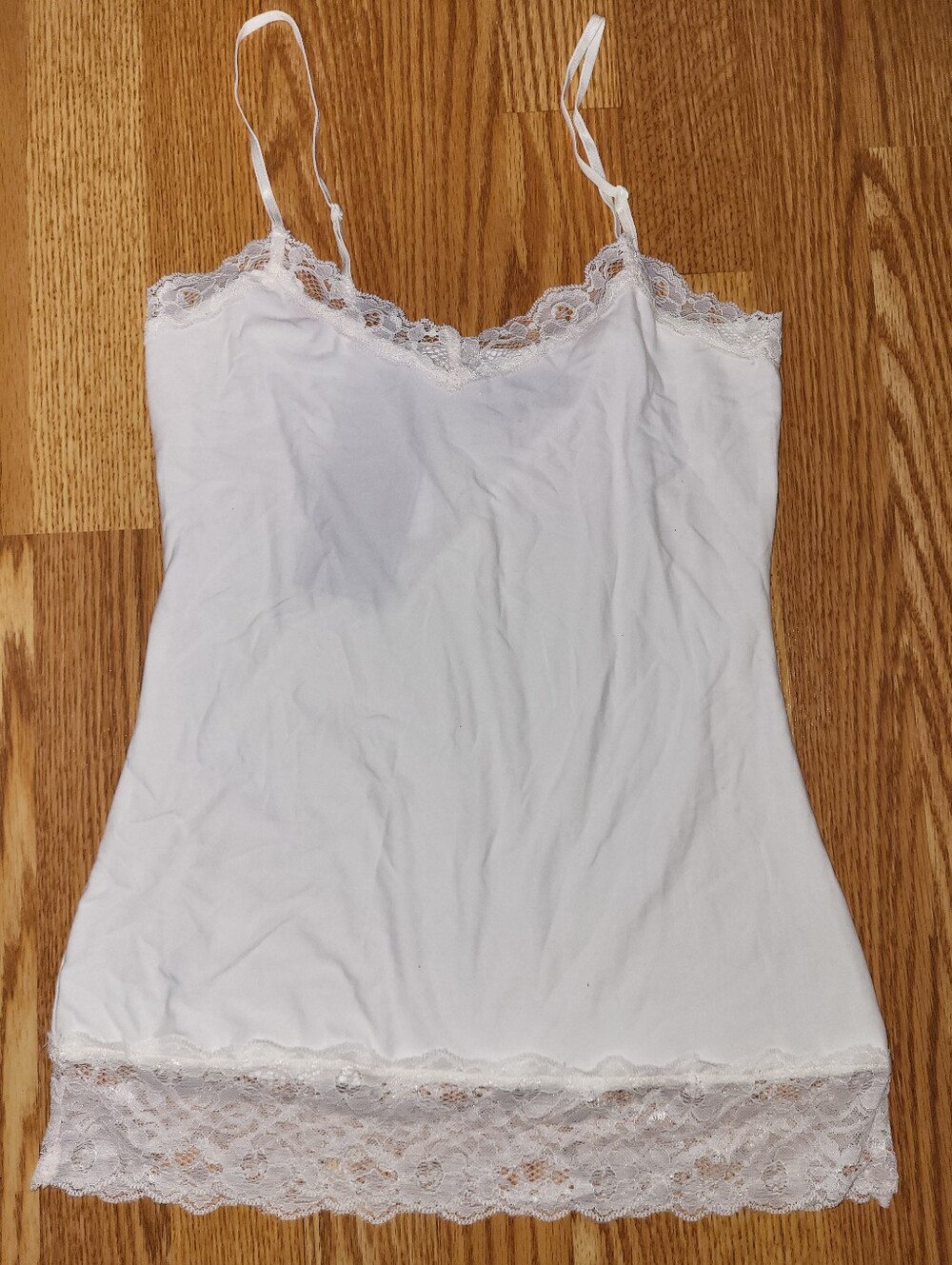 Polly & Esther White Lace-Trim Cami